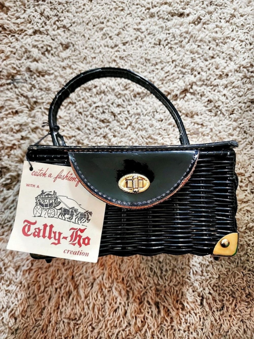 Tally-Ho Black Structured Handbag Like New
